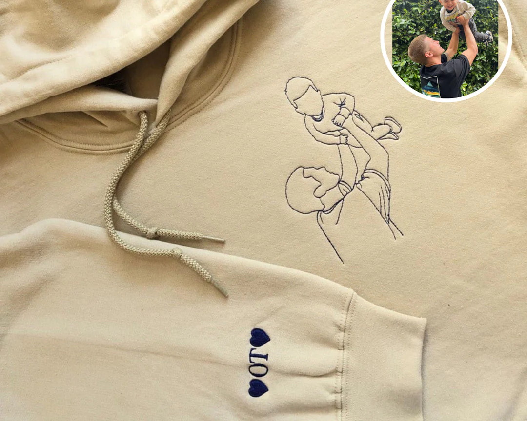 Echtes Foto verwandelt in eine Stickerei